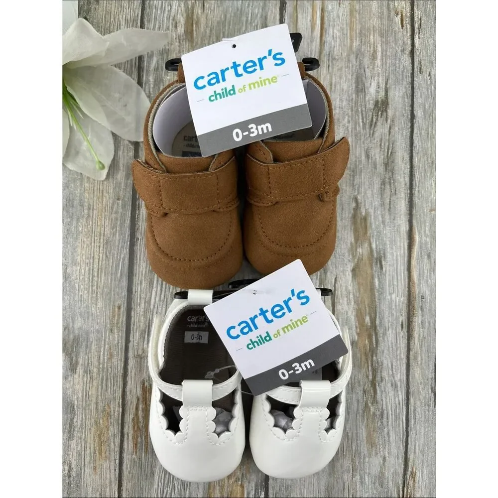 Baby Girls Carter’s Boots &  Mary Jayne Style Shoes 2-Pack Size 0-3 Months